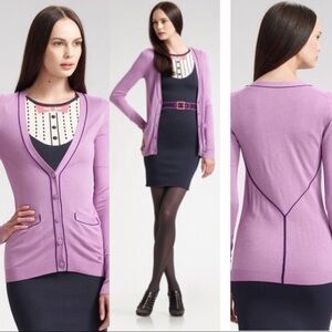 Z Spoke by Zac Posen XS Beige V-Neck Long Cardigan